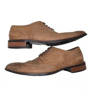 COLE HAAN Caramel Soft Suede Wingtips Tan Sz 11 M Men Leather Dress Shoes